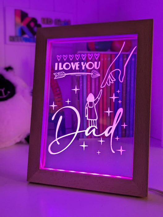 I Love You Dad Personalised Quote Timber Frame USB 3D LED Night Light Lamp - KustomboxNight Lights & Ambient LightingKustomboxTimber Frame Light - $34.99