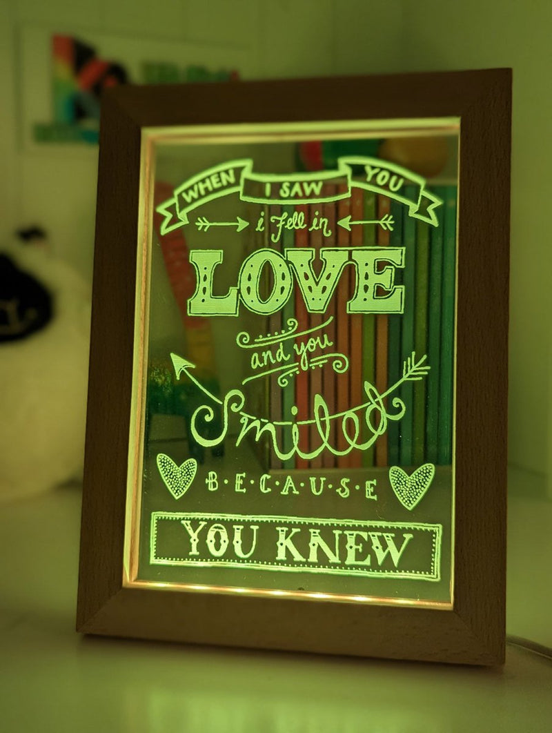 In Love With You Personalised Message Quote Timber Frame USB 3D LED Night Light Lamp - KustomboxNight Lights & Ambient LightingKustomboxTimber Frame Light - $34.99