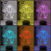 Incredible HULK 3D LED Night Light 7 Colour Remote Control - KustomboxNight Lights & Ambient LightingKustomboxStandard Size