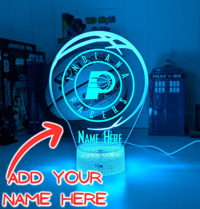 Indiana Pacers Basketball Team 3D LED Night Light Lamp - KustomboxNight Lights & Ambient LightingKustomboxStandard Size