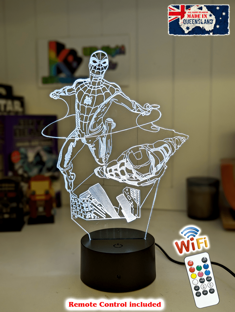 IRON MAN & SPIDERMAN 3D LED Night Light Lamp - KustomboxNight Lights & Ambient LightingKustomboxStandard Size