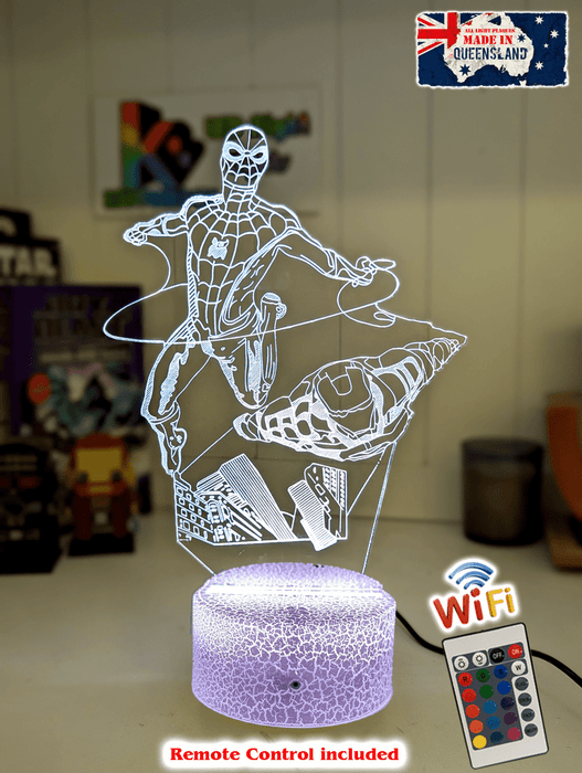 IRON MAN & SPIDERMAN 3D LED Night Light Lamp - KustomboxNight Lights & Ambient LightingKustomboxStandard Size