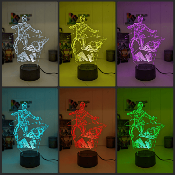 IRON MAN & SPIDERMAN 3D LED Night Light Lamp - KustomboxNight Lights & Ambient LightingKustomboxStandard Size