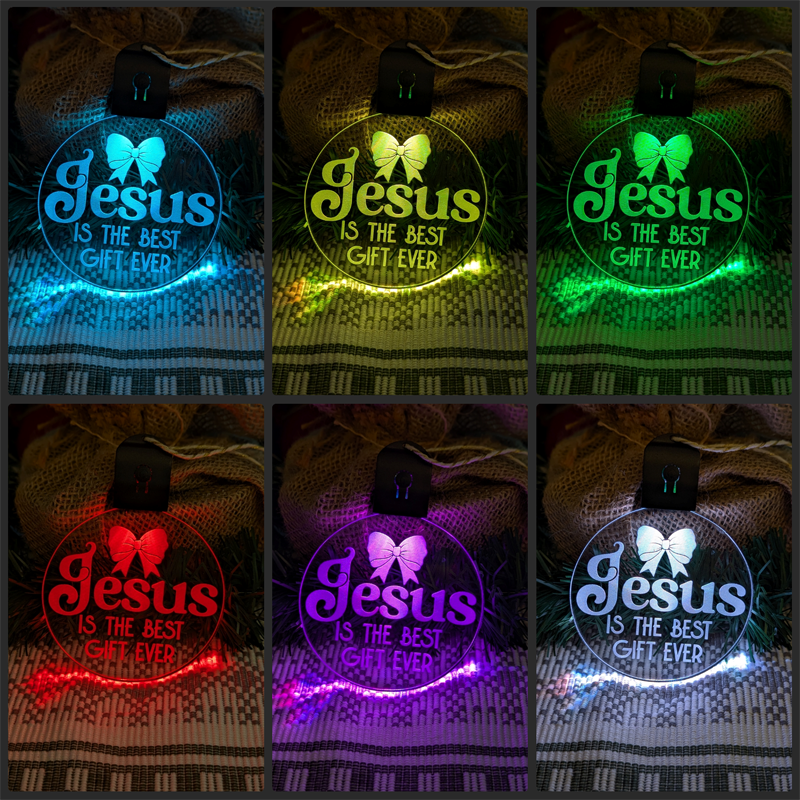 Jesus is the Best Gift Christmas Bauble 3d LED Night Light Decoration