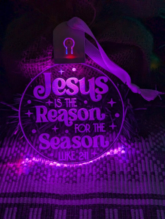 Jesus is the Reason Christmas Bauble 3d LED Night Light Decoration - KustomboxNight Lights & Ambient LightingKustomboxBauble - Standard Size
