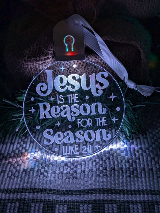 Jesus is the Reason Christmas Bauble 3d LED Night Light Decoration - KustomboxNight Lights & Ambient LightingKustomboxBauble - Standard Size