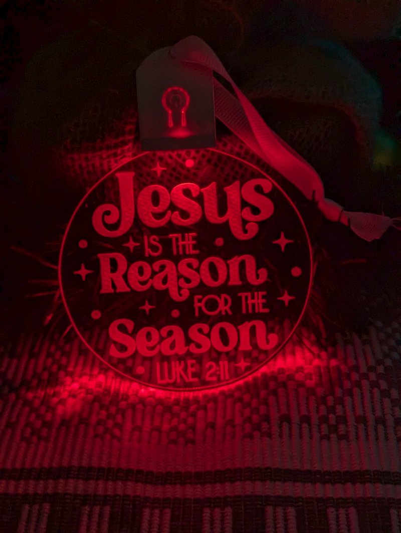 Jesus is the Reason Christmas Bauble 3d LED Night Light Decoration - KustomboxNight Lights & Ambient LightingKustomboxBauble - Standard Size