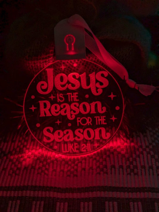 Jesus is the Reason Christmas Bauble 3d LED Night Light Decoration - KustomboxNight Lights & Ambient LightingKustomboxBauble - Standard Size