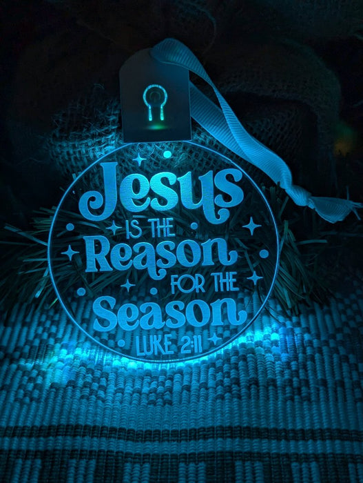 Jesus is the Reason Christmas Bauble 3d LED Night Light Decoration - KustomboxNight Lights & Ambient LightingKustomboxBauble - Standard Size