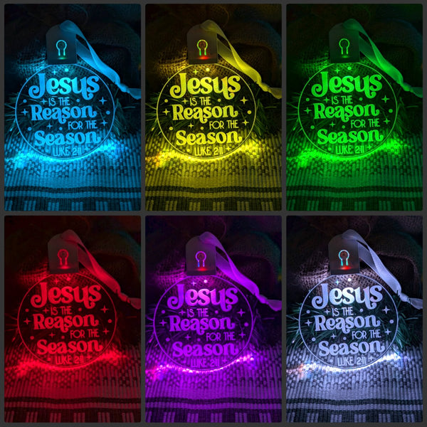 Jesus is the Reason Christmas Bauble 3d LED Night Light Decoration - KustomboxNight Lights & Ambient LightingKustomboxBauble - Standard Size