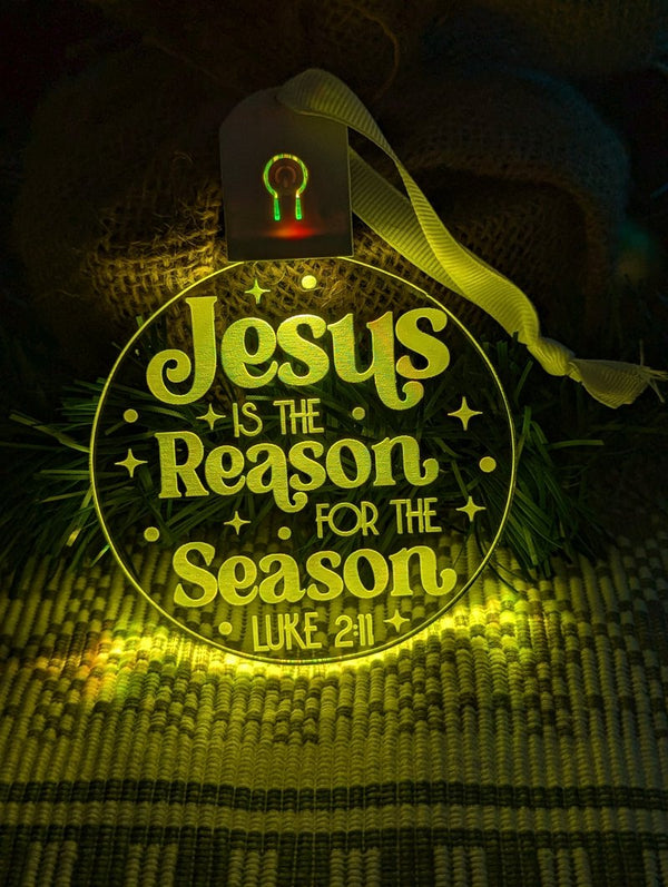 Jesus is the Reason Christmas Bauble 3d LED Night Light Decoration - KustomboxNight Lights & Ambient LightingKustomboxBauble - Standard Size