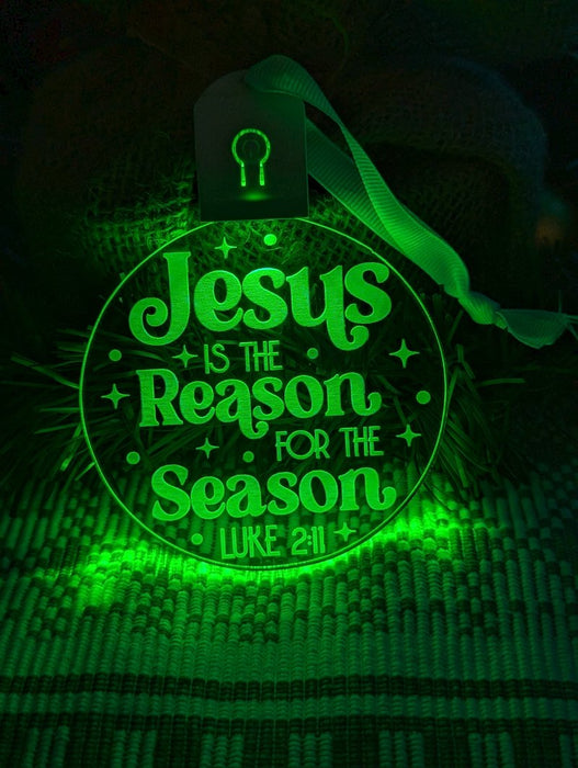 Jesus is the Reason Christmas Bauble 3d LED Night Light Decoration - KustomboxNight Lights & Ambient LightingKustomboxBauble - Standard Size