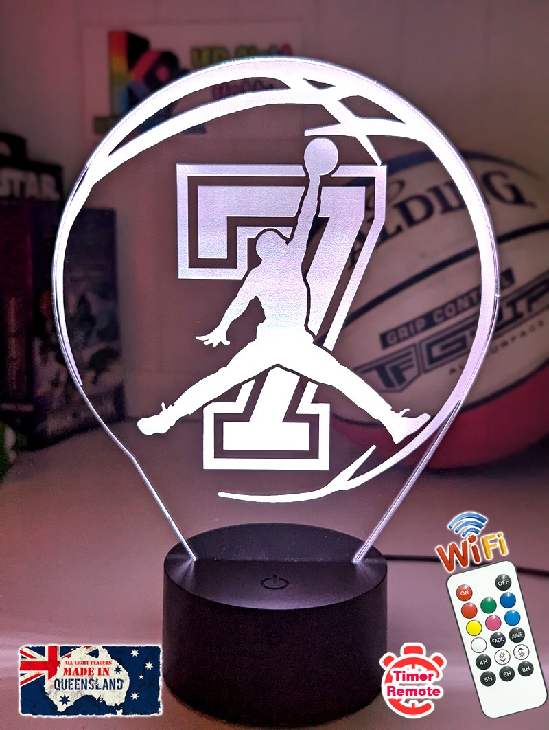 Jordan Number 23 Basketball Player LED Night Light Lamp - KustomboxNight Lights & Ambient LightingKustomboxStandard Size