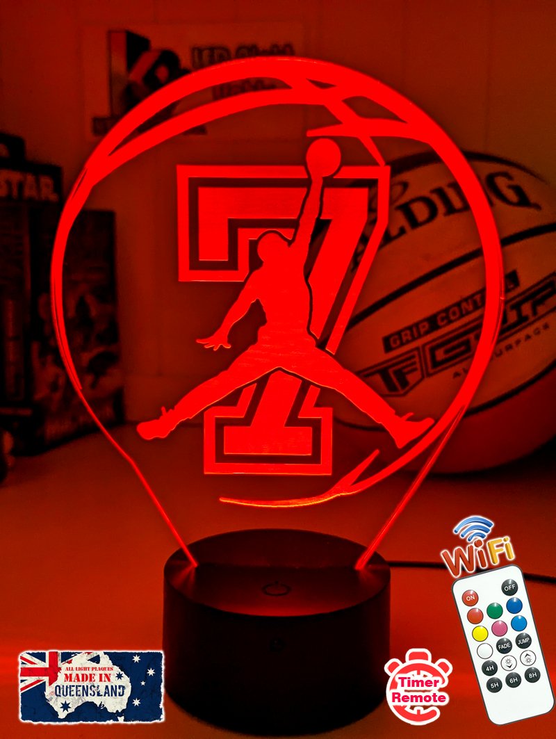 Jordan Number 23 Basketball Player LED Night Light Lamp - KustomboxNight Lights & Ambient LightingKustomboxStandard Size