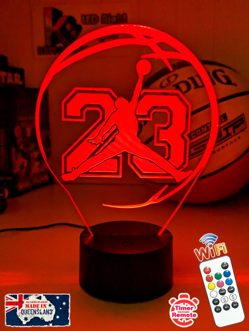 Jordan Number 23 Basketball Player LED Night Light Lamp - KustomboxNight Lights & Ambient LightingKustomboxStandard Size