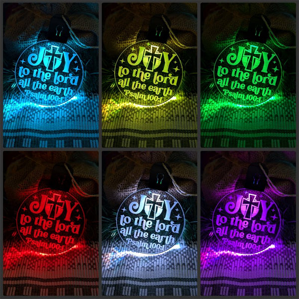 Joy to the Lord Christmas Bauble 3d LED Night Light Decoration - KustomboxNight Lights & Ambient LightingKustomboxBauble - Standard Size