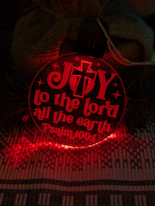 Joy to the Lord Christmas Bauble 3d LED Night Light Decoration - KustomboxNight Lights & Ambient LightingKustomboxBauble - Standard Size