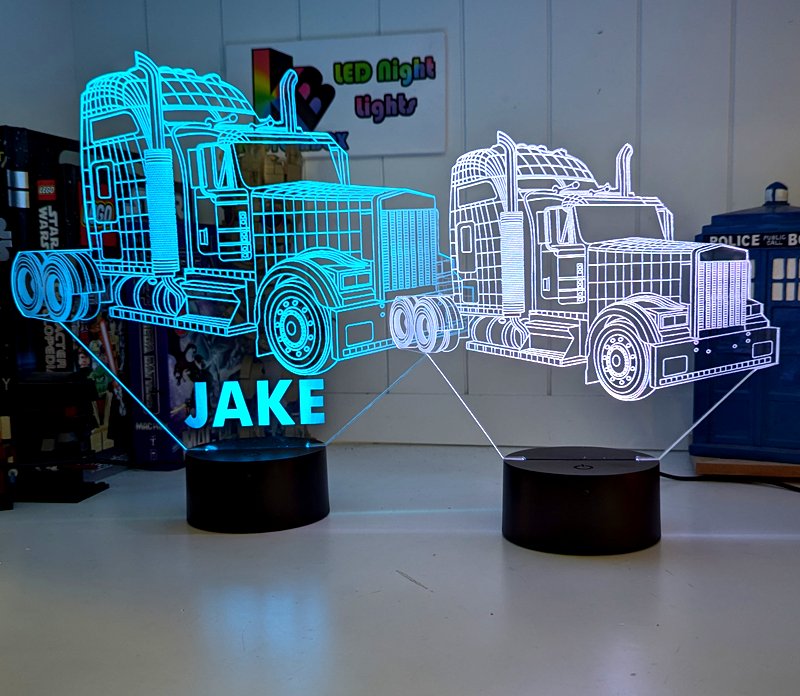 Kenworth Semi Truck C509 3D LED Night Light Lamp - KustomboxNight Lights & Ambient LightingKustomboxStandard Size