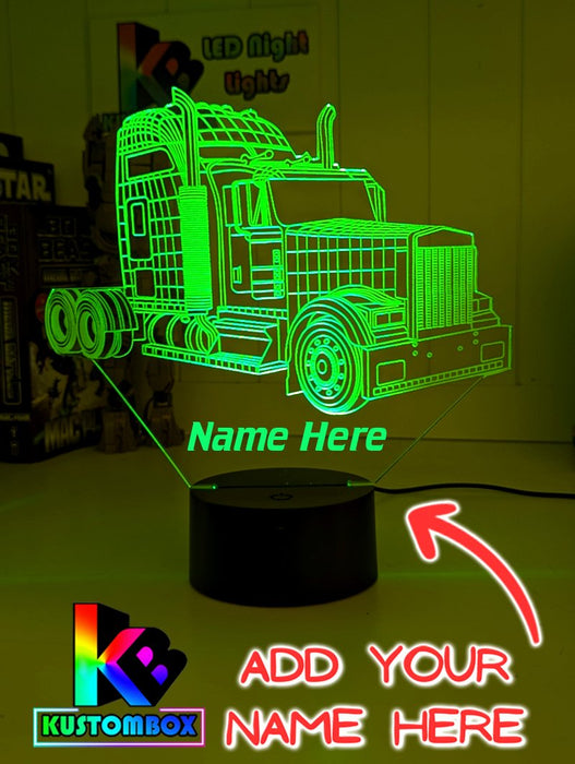 Kenworth Semi Truck C509 3D LED Night Light Lamp - KustomboxNight Lights & Ambient LightingKustomboxStandard Size
