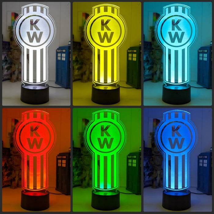Kenworth Semi Truck Logo 3D LED Night Light Lamp - KustomboxNight Lights & Ambient LightingKustomboxStandard Size