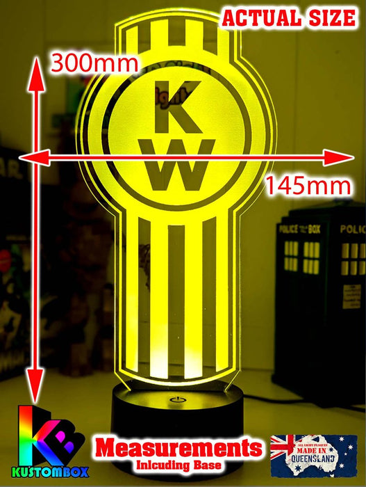 Kenworth Semi Truck Logo 3D LED Night Light Lamp - KustomboxNight Lights & Ambient LightingKustomboxStandard Size