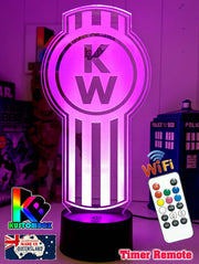 Kenworth Semi Truck Logo 3D LED Night Light Lamp - KustomboxNight Lights & Ambient LightingKustomboxStandard Size