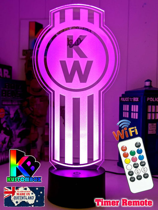 Kenworth Semi Truck Logo 3D LED Night Light Lamp - KustomboxNight Lights & Ambient LightingKustomboxStandard Size