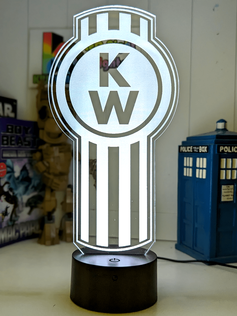 Kenworth Semi Truck Logo 3D LED Night Light Lamp - KustomboxNight Lights & Ambient LightingKustomboxStandard Size