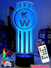 Kenworth Semi Truck Logo 3D LED Night Light Lamp - KustomboxNight Lights & Ambient LightingKustomboxStandard Size