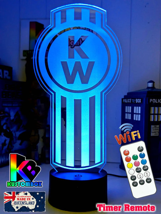 Kenworth Semi Truck Logo 3D LED Night Light Lamp - KustomboxNight Lights & Ambient LightingKustomboxStandard Size
