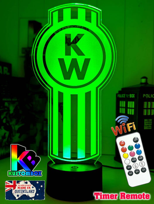 Kenworth Semi Truck Logo 3D LED Night Light Lamp - KustomboxNight Lights & Ambient LightingKustomboxStandard Size
