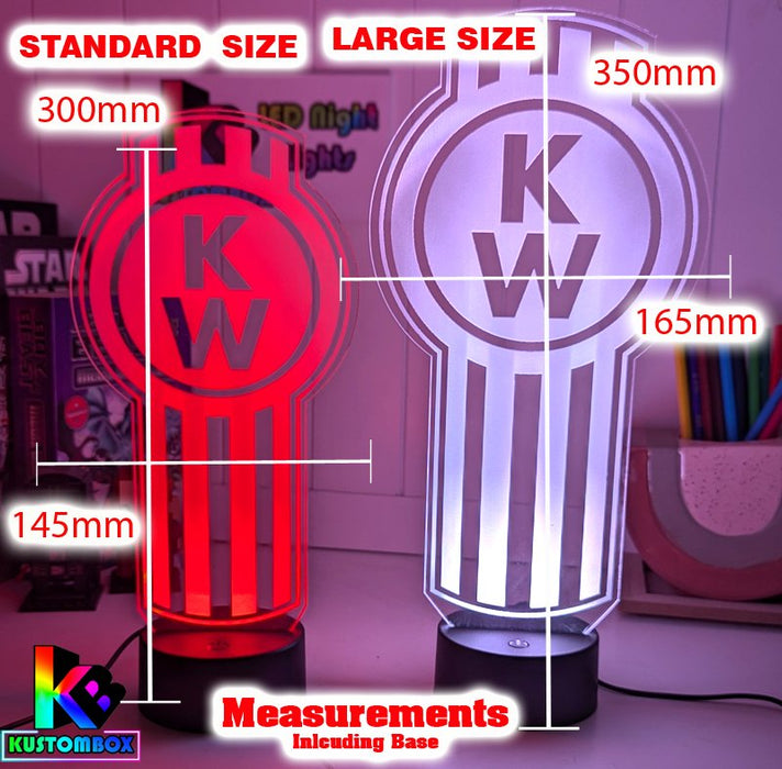 Kenworth Semi Truck Logo 3D LED Night Light Lamp - KustomboxNight Lights & Ambient LightingKustomboxStandard Size