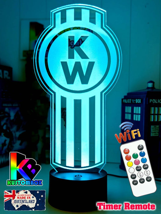 Kenworth Semi Truck Logo 3D LED Night Light Lamp - KustomboxNight Lights & Ambient LightingKustomboxStandard Size