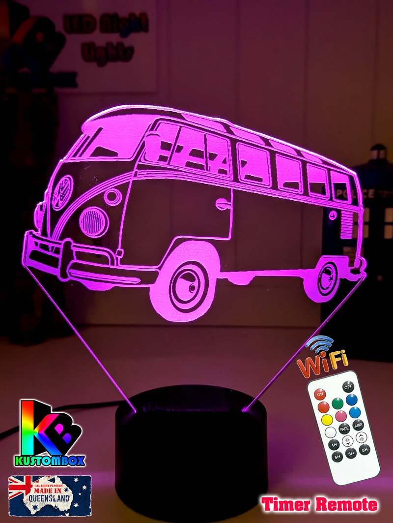 Kombi - Combi Van VW Volkswagon 3D LED Night Light Lamp - KustomboxNight Lights & Ambient LightingKustomboxStandard Size - No Name
