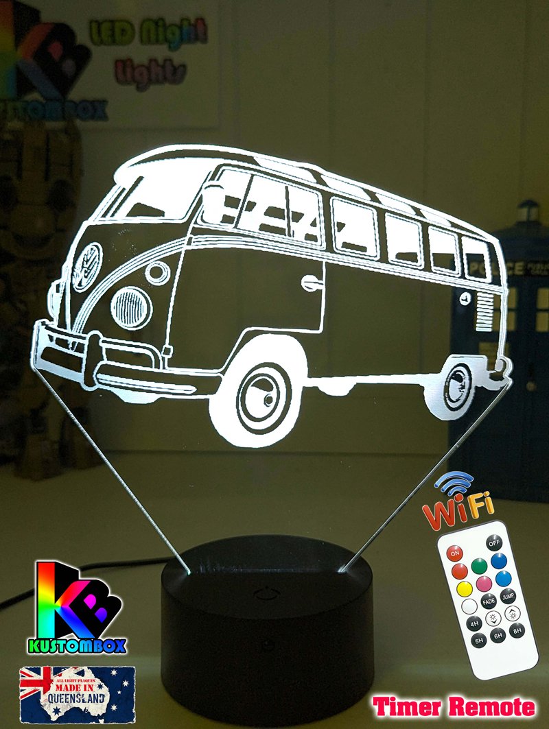 Kombi - Combi Van VW Volkswagon 3D LED Night Light Lamp - KustomboxNight Lights & Ambient LightingKustomboxStandard Size - No Name
