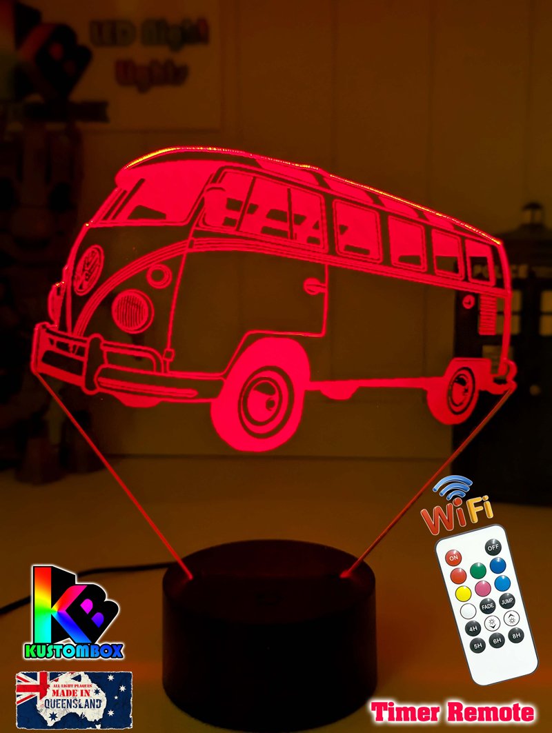 Kombi - Combi Van VW Volkswagon 3D LED Night Light Lamp - KustomboxNight Lights & Ambient LightingKustomboxStandard Size - No Name