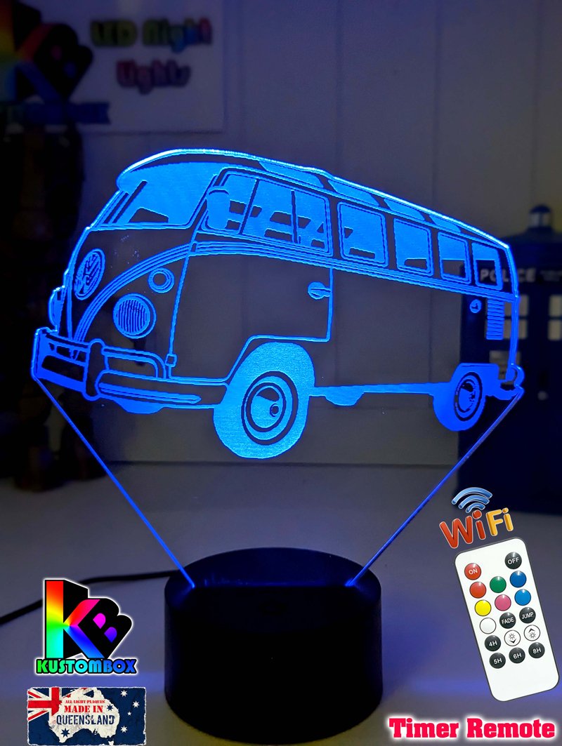 Kombi - Combi Van VW Volkswagon 3D LED Night Light Lamp - KustomboxNight Lights & Ambient LightingKustomboxStandard Size - No Name