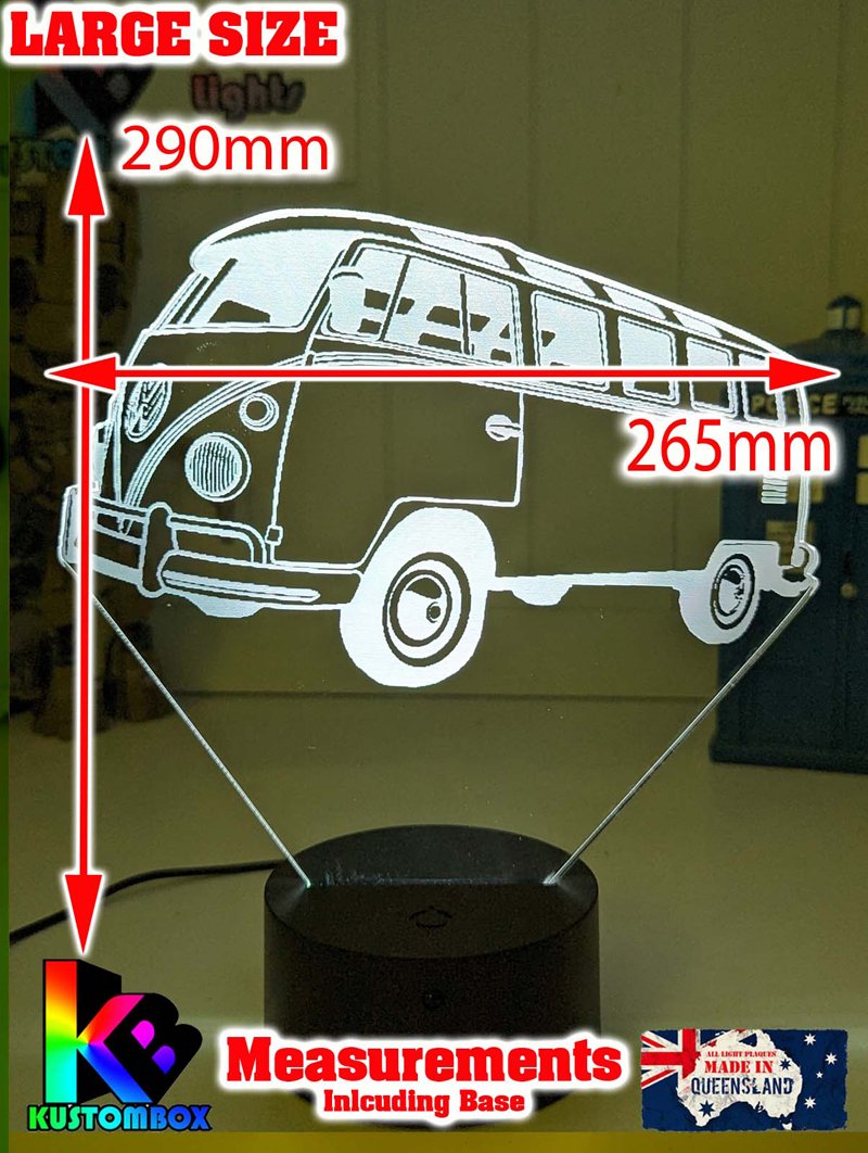 Kombi - Combi Van VW Volkswagon 3D LED Night Light Lamp - KustomboxNight Lights & Ambient LightingKustomboxStandard Size - No Name