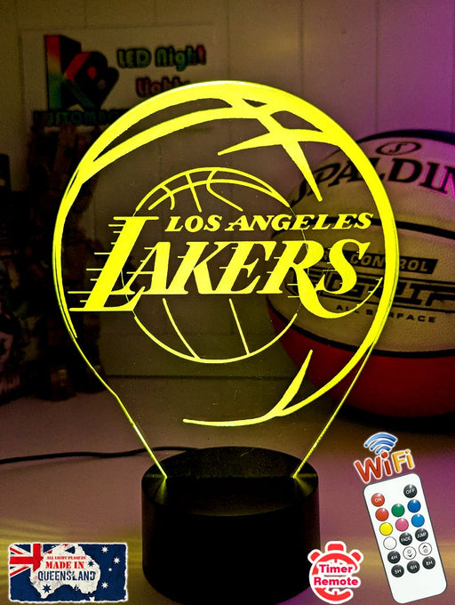 LA LAKERS LOS ANGELES BASKETBALL Team 3D LED Night Light Lamp - KustomboxNight Lights & Ambient LightingKustomboxStandard Size