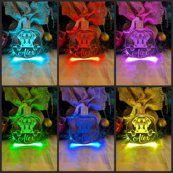Labrador Retriever Dog Personalised Name Christmas Light Bauble Decoration - KustomboxNight Lights & Ambient LightingKustomboxBauble - Standard Size