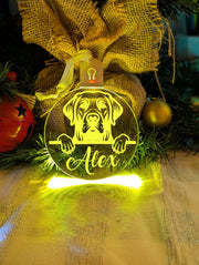 Labrador Retriever Dog Personalised Name Christmas Light Bauble Decoration - KustomboxNight Lights & Ambient LightingKustomboxBauble - Standard Size