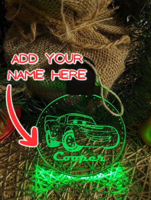 Lighting Mcqueen Personalised Christmas Tree Bauble 3D LED Light Decoration - KustomboxNight Lights & Ambient LightingKustomboxBauble Personalised