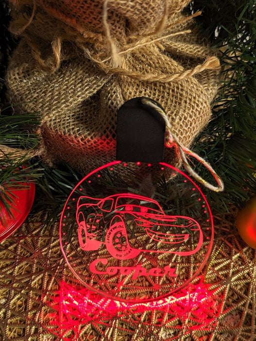 Lighting Mcqueen Personalised Christmas Tree Bauble 3D LED Light Decoration - KustomboxNight Lights & Ambient LightingKustomboxBauble Personalised