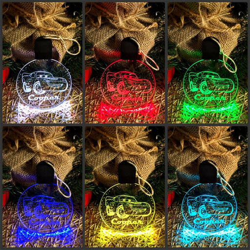 Lighting Mcqueen Personalised Christmas Tree Bauble 3D LED Light Decoration - KustomboxNight Lights & Ambient LightingKustomboxBauble Personalised