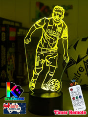 Lionel Messi Argentine Footballer Player 3D LED Night Light - KustomboxNight Lights & Ambient LightingKustomboxStandardWhite Crack Base