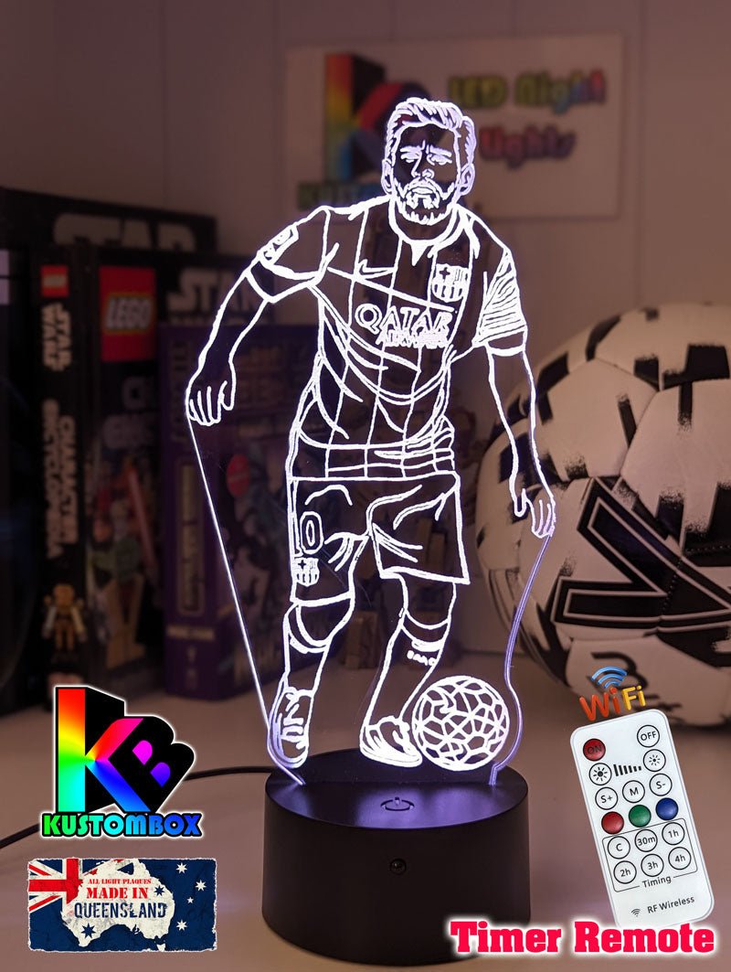 Lionel Messi Argentina Footballer Player 3D LED Night Light — Kustombox