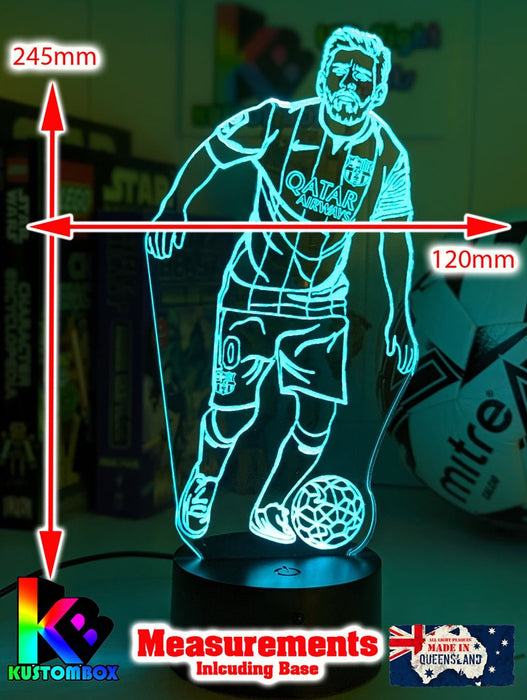 Lionel Messi Argentine Footballer Player 3D LED Night Light - KustomboxNight Lights & Ambient LightingKustomboxStandardWhite Crack Base