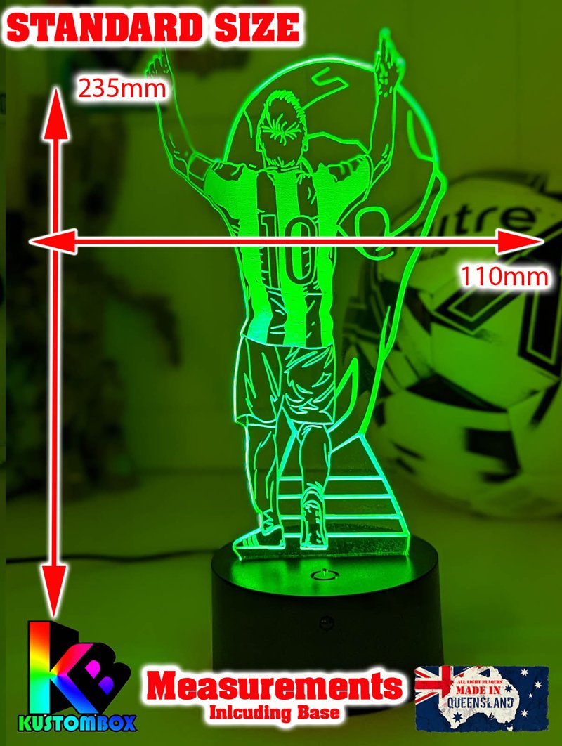 Lionel Messi Footballer Player World Cup 3D LED Night Light - KustomboxNight Lights & Ambient LightingKustomboxStandardWhite Crack Base