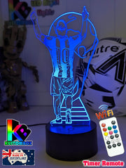 Lionel Messi Footballer Player World Cup 3D LED Night Light - KustomboxNight Lights & Ambient LightingKustomboxStandardWhite Crack Base