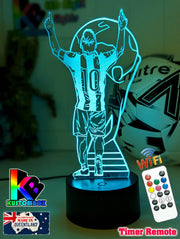 Lionel Messi Footballer Player World Cup 3D LED Night Light - KustomboxNight Lights & Ambient LightingKustomboxStandardWhite Crack Base
